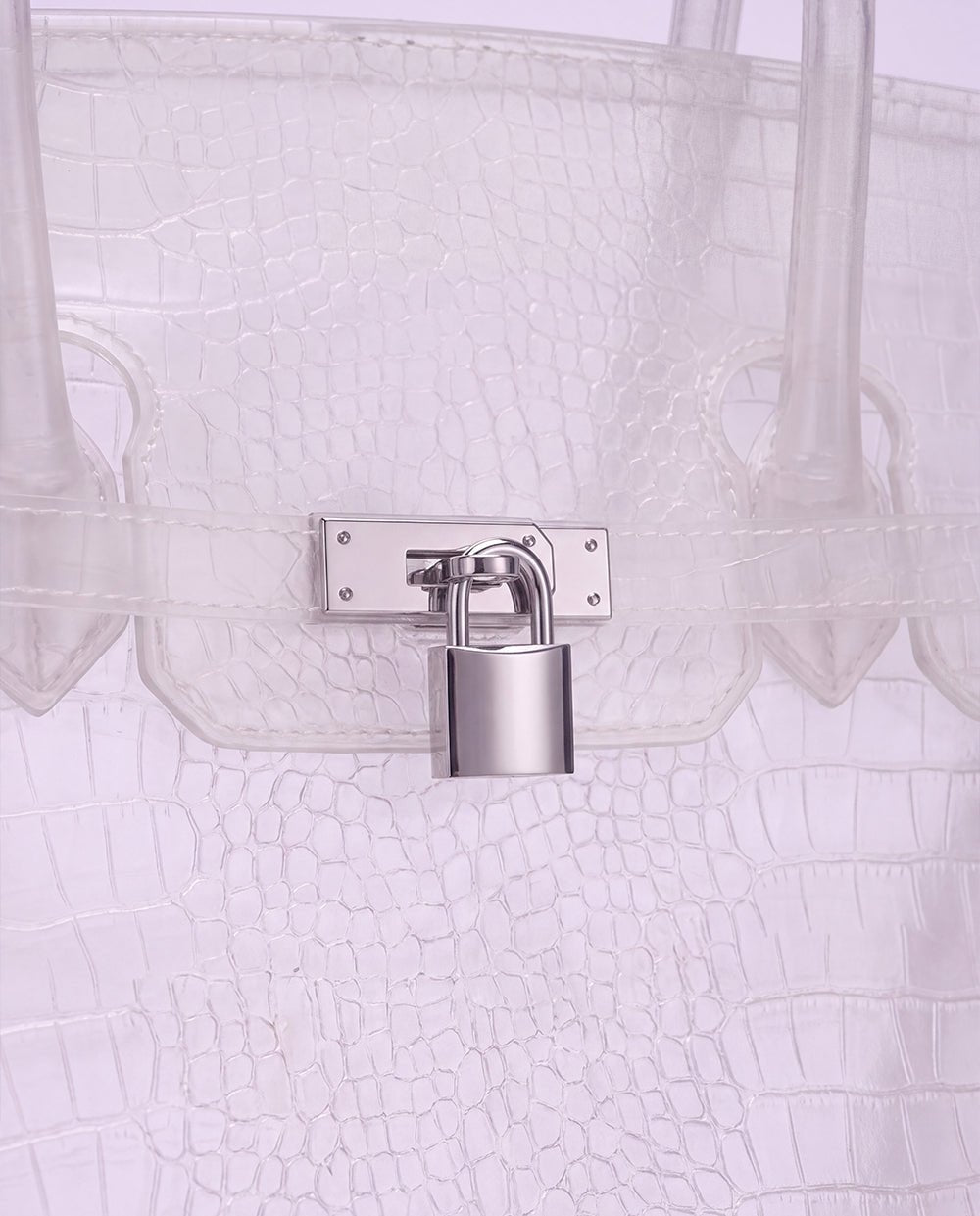 The Jelly Bag | White Croc XL The Jelly Firkin | Waterproof TPU Jelly tote bag | Pink Jelly Club