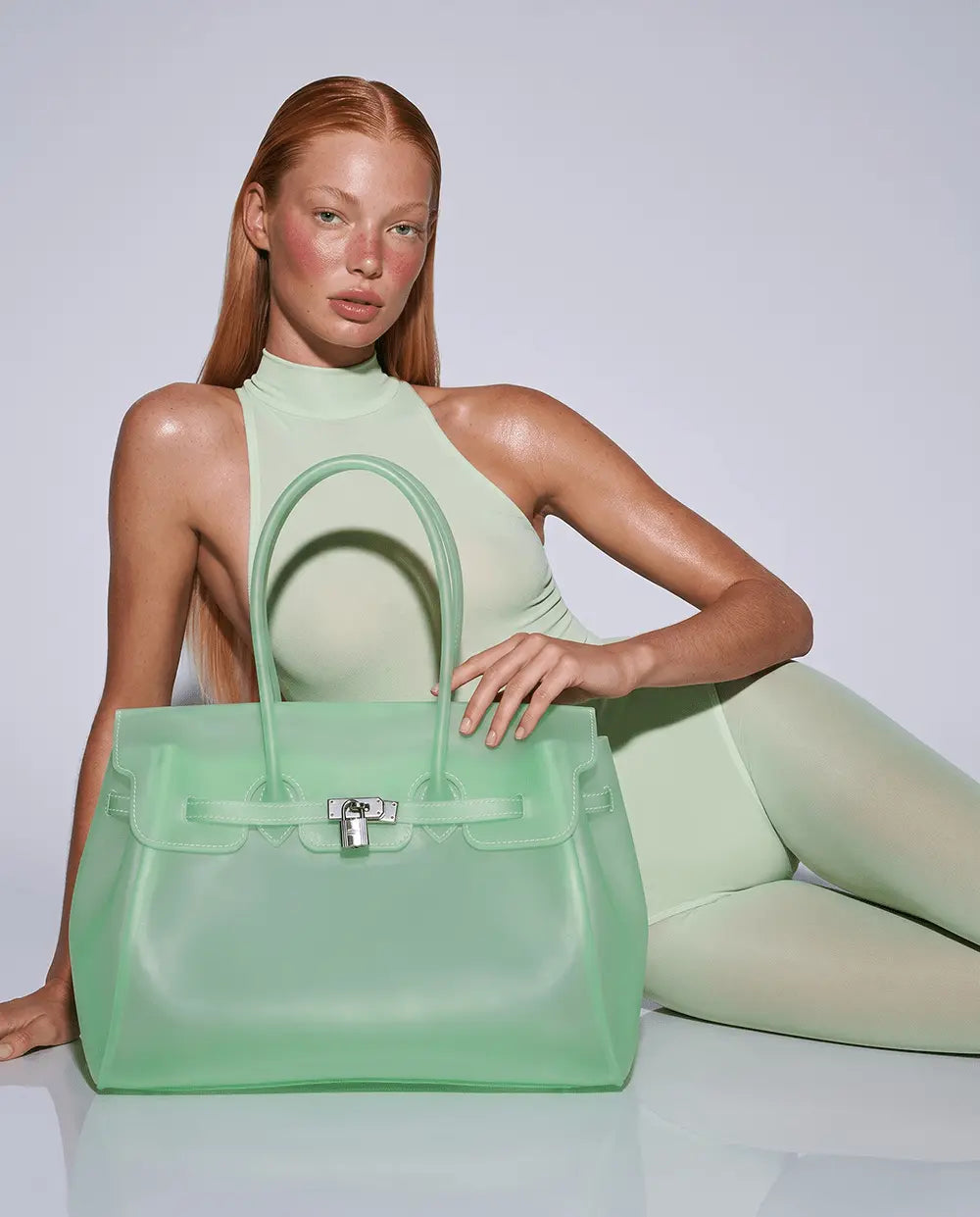 The Jelly Firkin | Green The Jelly Firkin | Waterproof TPU Jelly tote bag | Pink Jelly Club