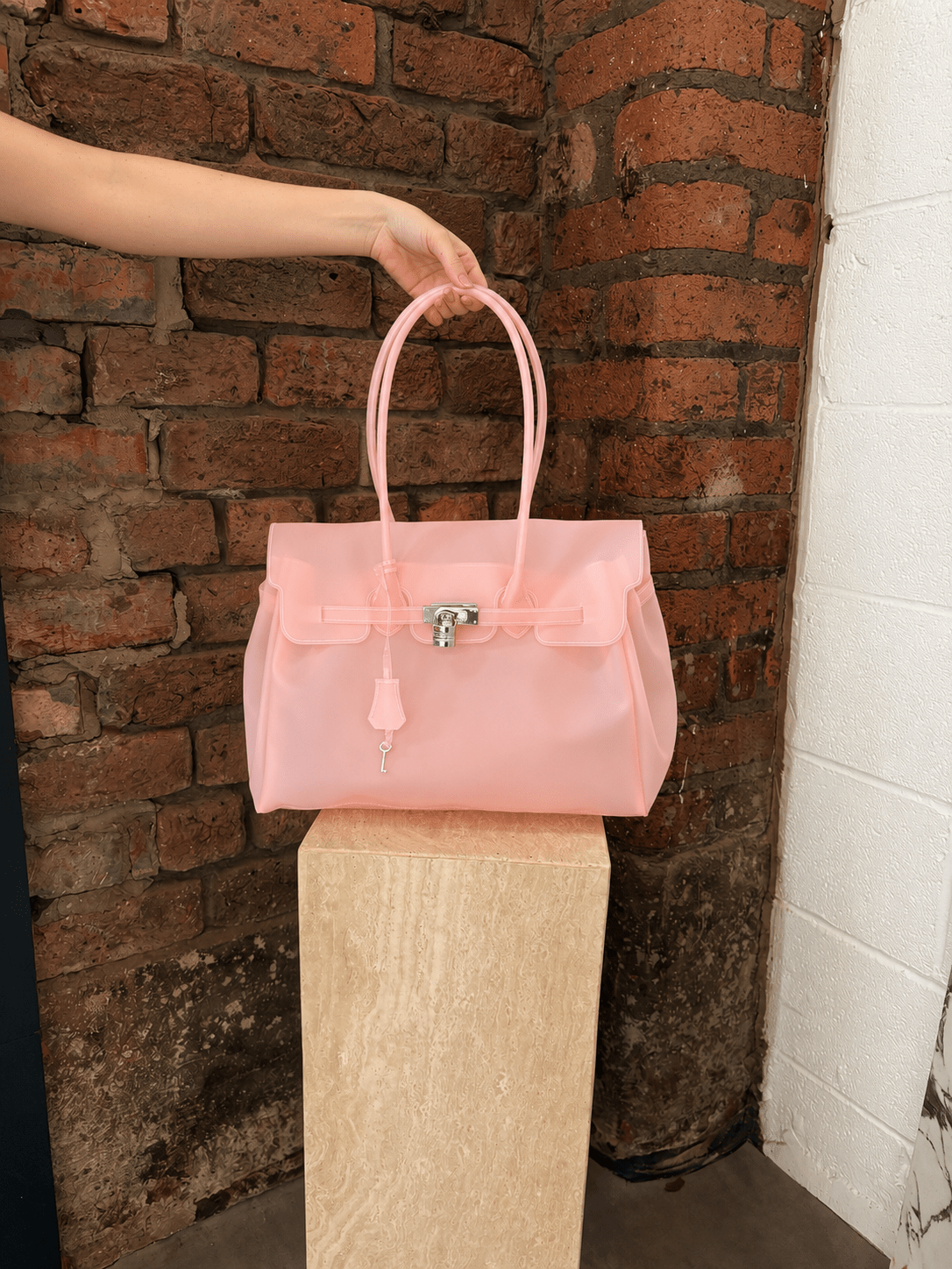 Waterproof Jelly Tote Bag | Blush | The Jelly Firkin by Pink Jelly Club The Jelly Firkin | Waterproof TPU Jelly tote bag | Pink Jelly Club