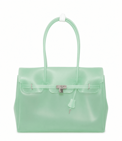 Waterproof Jelly Tote Bag | Green | The Jelly Firkin by Pink Jelly Club The Jelly Firkin | Waterproof TPU Jelly tote bag | Pink Jelly Club