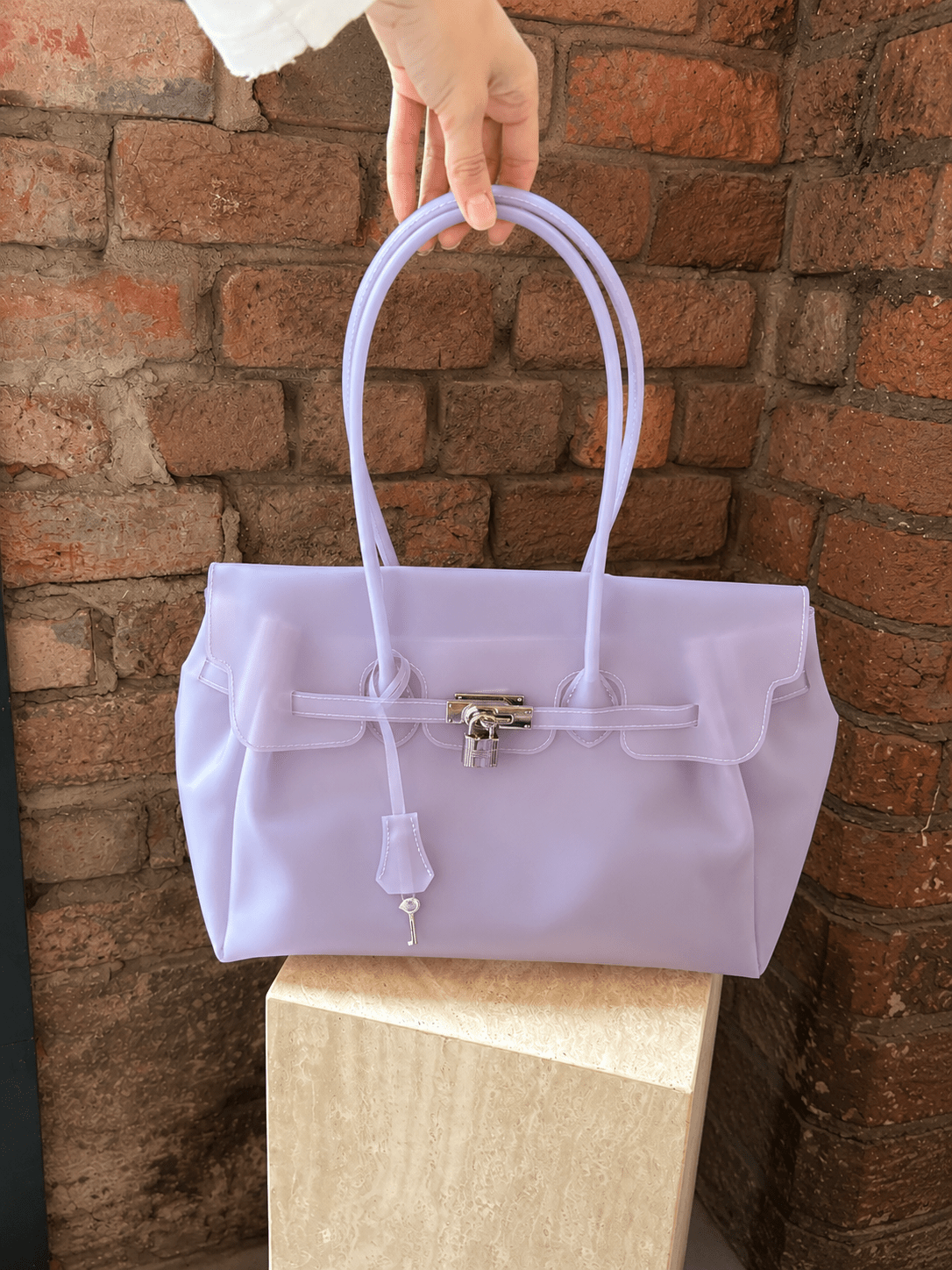 Waterproof Jelly Tote Bag | Lavender | The Jelly Firkin by Pink Jelly Club The Jelly Firkin | Waterproof TPU Jelly tote bag | Pink Jelly Club