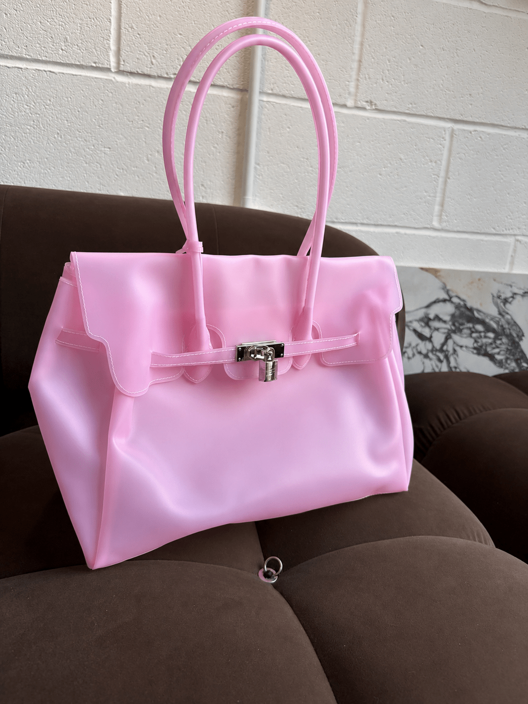 Waterproof Jelly Tote Bag | Pink | The Jelly Firkin by Pink Jelly Club The Jelly Firkin | Waterproof TPU Jelly tote bag | Pink Jelly Club